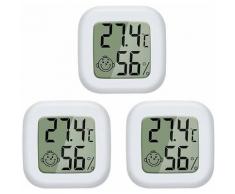 3pcs Hygrometer Mini lcd Digital Thermometer Babyzimmer Wohnzimmer Büro Kühlschrank