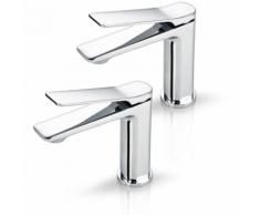 2er Wasserhahn Bad(Wassersparfunktion) Waschtisch Mischbatterie, Chrom