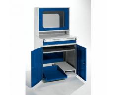 QUIPO Computerschrank - HxBxT 1600 x 800 x 695 mm - mit schmalem Auszug und