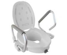 Toilettensitzerhöhung mit Armlehnen | Deckel | klappbare Armlehnen | Weiß | Guadiana Mobiclinic