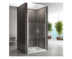Duschtür 68-140 cm, Duschabtrennung aus 6 mm teilsatiniertem ESG Sicherheitsglas mit