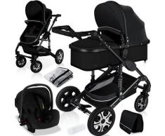 Kesser - ® Loops 3 in 1 Kinderwagen Kombikinderwagen Komplettset incl. Babywanne & Buggy Sportsitz