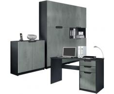 Vladon Büromöbel Logan, Arbeitszimmer Komplett-Set mit Schreibtisch, Kommode und 2 Schränken,
