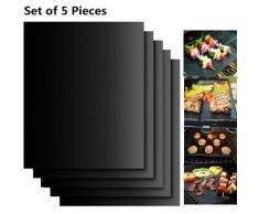 Langray - bbq Grillmatten, 5er Set bbq Antihaft Grill-und Backmatte Wiederverwendbar PFOA-Frei