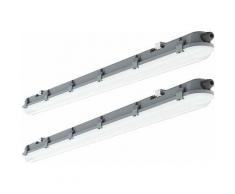 2er Set LED Decken Wannenleuchte Lampe Länge 120cm 4000 Kelvin, 4320 Lumen Feucht- und