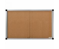 QUIPO Schaukasten, Schiebetüren - 21 (3 x 7) DIN-A4-Blätter - Naturkork-Rückwand