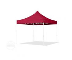 3x3 m Faltpavillon TOOLPORT, ECONOMY Stahl 30mm, Seitenteile mit Rechteckfenstern, rot