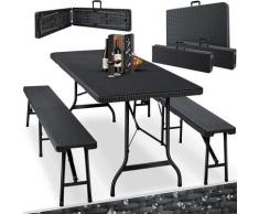 Kesser - ® Bierzeltgarnitur - 3-teilig Set, Tisch + 2 x Bank, für drinnen - draußen, klappbar,