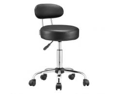 Casaria Rollhocker Arbeitshocker mit Lehne höhenverstellbar 10cm dicke Polsterung Fußablage 360°