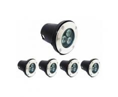 Silumen - LED-Einbauleuchten für den Außenbereich IP65 220 v Masse 3 w 80 ° (5er-Pack) - Weiß