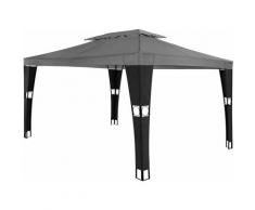 Tectake - Rattan Garten Pavillon Mona 3x4m - Pavillon, Gartenpavillon, Partyzelt - schwarz/anthrazit