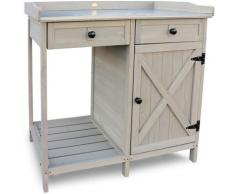 Pflanztisch mit Unterschrank und Schubladen, grau, 98 x 48 x 95 cm - Habau