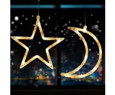 Briday - 4 Stück Weihnachtsbeleuchtung Fensterbeleuchtung led Saugnapf Weihnachtsbaum