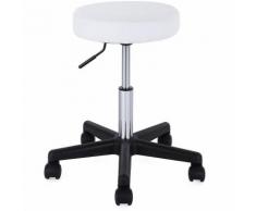 Barhocker Drehhocker Drehstuhl Arbeitshocker Praxishocker mit Rollen Weiß LJB61W