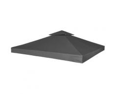 Hommoo - Pavillon Abdeckung Ersatzdach 310 g/m² Dunkelgrau 3x3 m VD26290