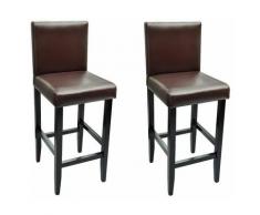 Barhocker 2 Stk. Dunkelbraun Kunstleder