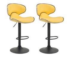 2er Set Barhocker Las Vegas V2 Kunstleder-gelb-Schwarz