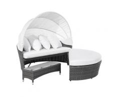 Sonneninsel Rattan grau Sonnendach beige SYLT LUX