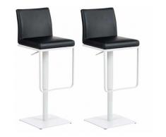 2er Set Barhocker Panama Kunstleder-schwarz-Weiß