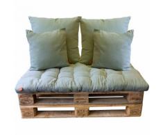 5tlg Palettenkissen-Set, Desert Sage / 120x80cm / 2x(65x65cm) / 2x(45x45cm) Sitzkissen Polsterkissen