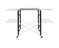 Klappbarer Kleiderbügel, Klappbarer Wäscheständer, 174 x 105 x 84 cm, Schwarz/Weiß, Material: ABS
