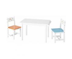Kindertisch und 2 Stühle Set Esstisch Kinderaktivitätstisch für Kinder mit farbigen Stühlen