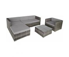 Rattan Lounge Milano - Loungemöbel, Gartenmöbel, Gartengarnitur - grau