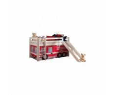 Kindermoebel-24shop - Rutschbett Arin Vipack inkl. Rollrost Kiefer massiv weiß EN geprüft + FSC