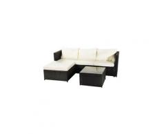 Gofuniland - Rattan Lounge Pisa Gartenlounge Terrassenm?bel, Rattan Lounge - Schwarz - Schwarz