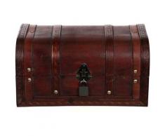 Truhe HD 86002-S Kiste MIT Schloss und 2 Schlüsseln Holztruhe abschließbar 30cm