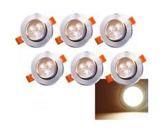 Wolketon - 6 x led Einbaustrahler 230V/12V 3W Warmweiß Einbaustrahler 245lm Deckenstrahler