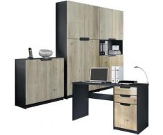 Vladon Büromöbel Logan, Arbeitszimmer Komplett-Set mit Schreibtisch, Kommode und 2 Schränken,