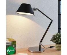 Schreibtischlampe Alika mit Stoffschirm, schwarz