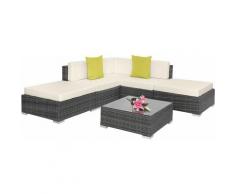 Rattan Lounge mit Aluminiumgestell Paris, Variante 2 - Loungemöbel, Gartenmöbel, Gartengarnitur