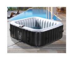 Aufblasbarer Whirlpool NICE aus PVC - 6 Personen - Grau/Schwarz