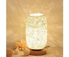 Nachttischlampe moderne Bambus und Rattan Tischlampe Holzsockel moderne kreative individuelle