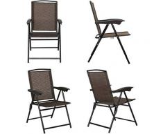 COSYWAY 4er Set Klappstühle Hochlehner, Gartenstuhl Klappsessel, Terrassenstühle Outdoor bis 135kg,