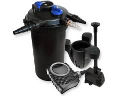XXL Set Druckfilter 30000l 18W UVC Teichklärer 70W Pumpe Springbrunnenpumpe Skimmer 30