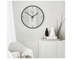 30cm große Wanduhr aus Glas Wohnzimmer Glasbild Love lautlose Uhr Quarz Uhrwerk - Weiß