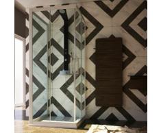 3-seitige Duschkabine in PVC 70x90x70 CM H190 Klarglas mod. Lite weißes Profil