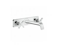 hansgrohe Axor Citterio E 3-Loch Waschtischarmatur Unterputz mit Platte für Wandmontage, Farbe: