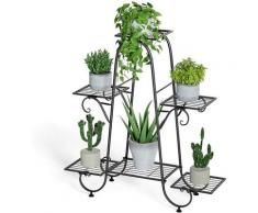 Unho - Pflanzenregal Metall Blumenständer draußen, Blumenregal outdoor 6 Ebenen Blumentreppe
