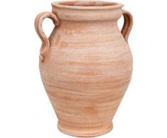 Regenschirmständer, terrakotta-amphora/vase mit ringen, handgefertigt, für pflanzen und blumen.