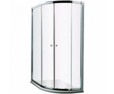 Duschwand Viertelkreis 1950mm x 800mm ohne Duschtasse - Hutton