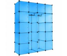 Steckregal 12 Boxen mit Türen inkl. Kleiderstangen - Regalsystem, Cube Regal, Haushaltsregal - blau