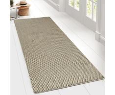 Teppich-Läufer auf Maß Sisal Tiger-Eye-Struktur Gekettelt Creme 240x200 cm - Creme