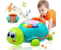 Babyspielzeug 6 bis 12 Monate, Musikschildkröte Kinderspielzeug mit