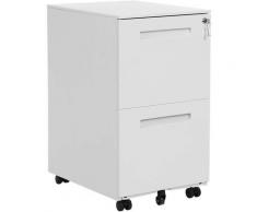 Rollcontainer, mobiler Aktenschrank mit 2 Schubladen, abschließbar, für Bürodokumente, vormontiert,