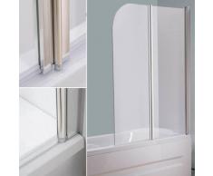 133CM Glas Duschabtrennung Duschwand Badewannenaufsatz Faltwand Klarglas NEU