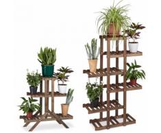 2x Pflanzentreppe im Set, Blumentreppe, Blumenregal, Pflanzenregal, Etagere, Blumenständer,